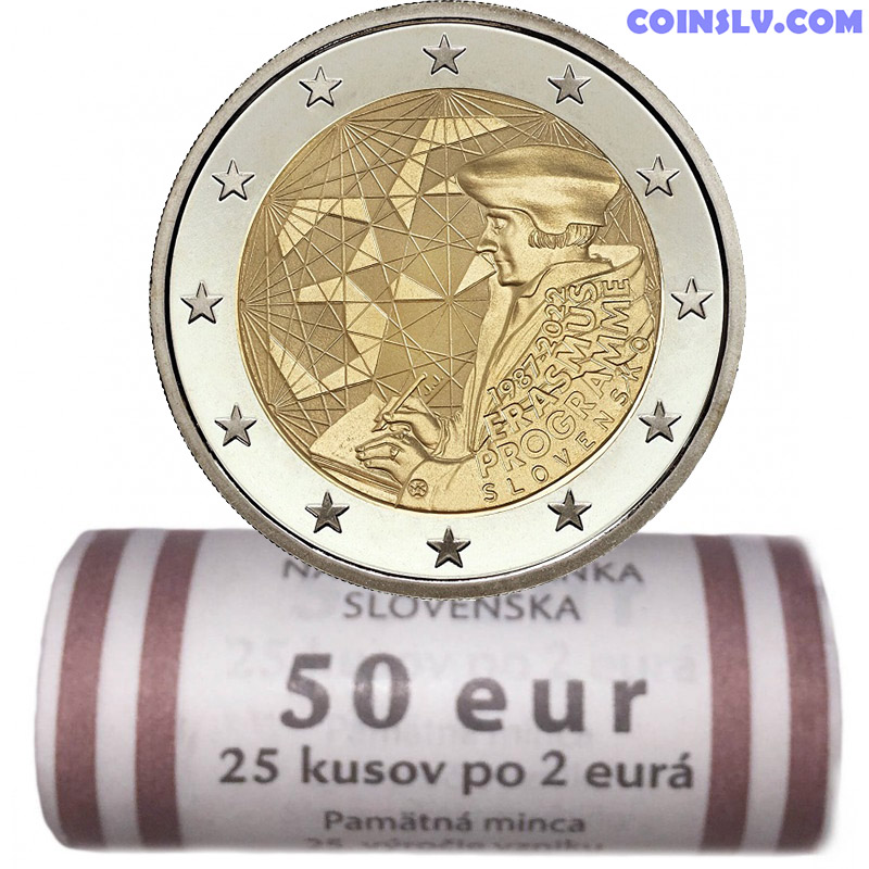 Slovakia 2 Euro Roll 2022 35 Years Of The Erasmus Programme X25 Coins